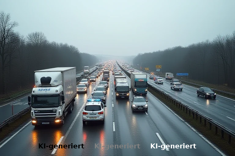 A8-Chaos bei Neusäß: Lkw-Kaskade blockiert München-Verkehr