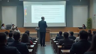 AU hält Vortrag über Hochschulbildung und Halbleiterforschung