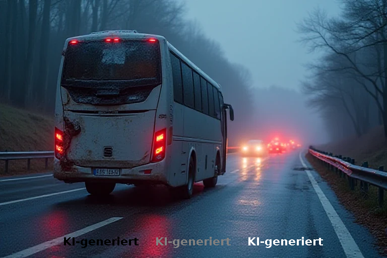 Auffahrunfall bei Regensburg: Zwei Dutzend Insassen eines Busses mit leichten Verletzungen