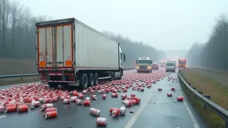 Autobahnchaos durch Energie-Drink-LKW-Unfall bei Pforzheim