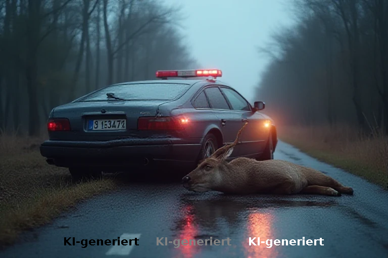 Automobilunfall in Niedersachsen: Wildunfall fordert einen Schwerverletzten