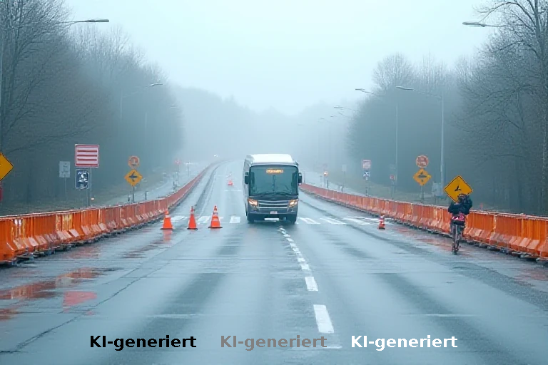 Bauarbeiten auf der B42 zwingen Busse in Neuwied-Irlich zu Umleitungen