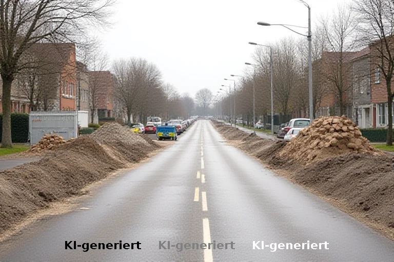 Baulogistik in Coesfeld: Materialmangel verzögert Straßenreparatur und belastet lokalen Handel