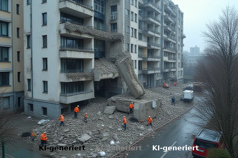 Bauteilabsturz in Berlin-Steglitz: Höhenrettung sichert Fassade, Anwohner bleiben unverletzt