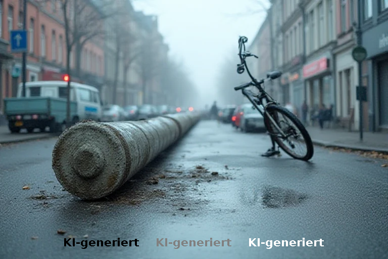 Betonlaterne bricht ab und verletzt Radfahrer in Bremen schwer