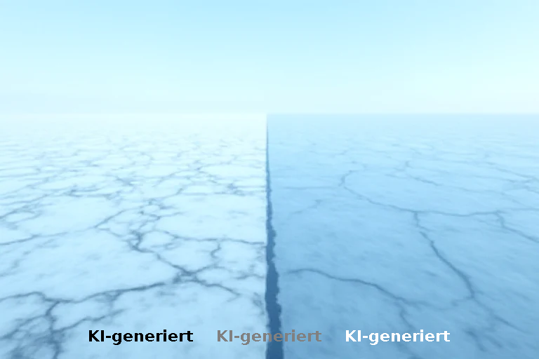 Blick in die Vergangenheit: Visueller Kontrast zur arktischen Eisdecke