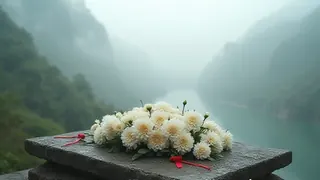 Blumen als Gedenkzeichen: Nachfahren ehren Opfer der Schlacht am Xiang-Fluss