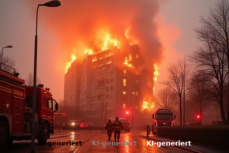 Brand an der Filandastraße: Feuerwehr kämpft gegen schwierige Dachkonstruktion