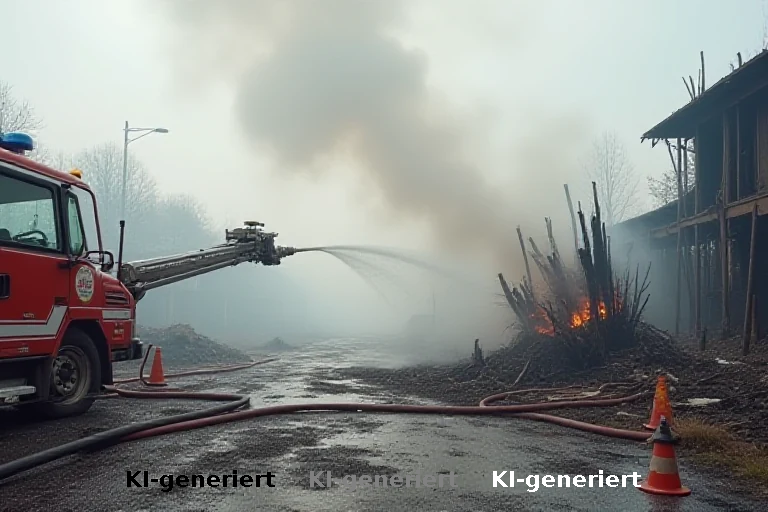 Brand im Umbau-Gelände von Vera Sevilla: Feuerwehr kontrolliert Flammen ohne Verletzte