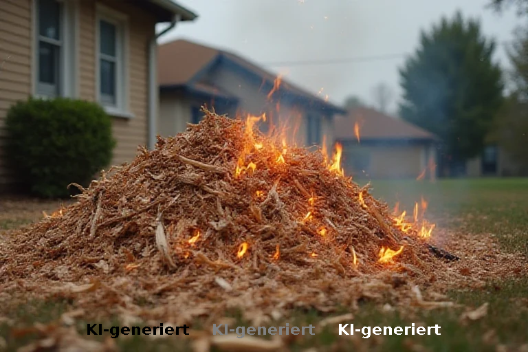 Brand in Ballendorf: Hackschnitzel entzünden sich, Wohnhaus gefährdet