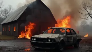 Brand in Scheune: Ladegerät löst Feuer an Pkw aus
