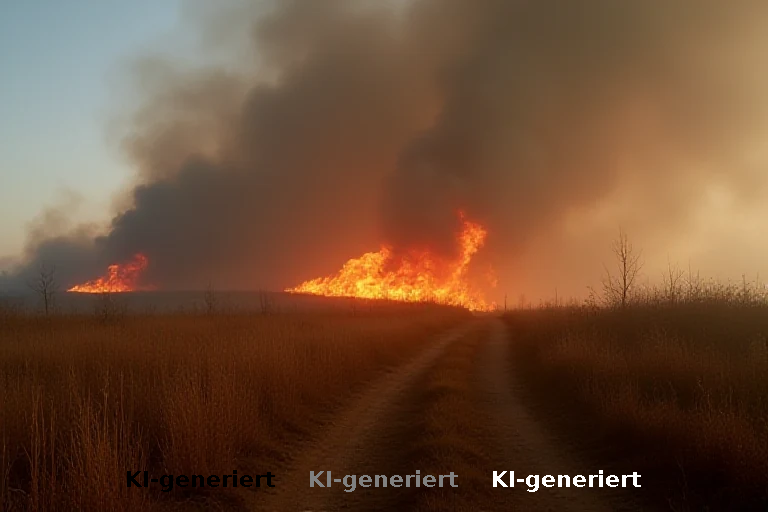 Brandherd am Feldrand: Spekulation um Auspuff als Ursache