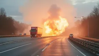Brandunglück auf der A9: Lkw-Ladung explodiert, Asphalt schmilzt