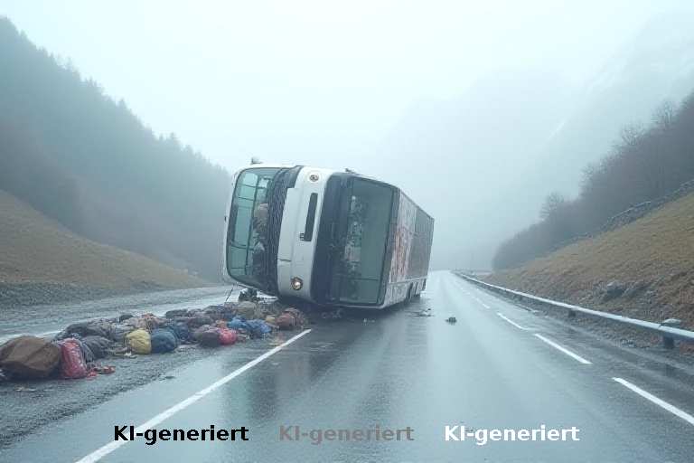 Busunglück in Graubünden: Reisebus mit 48 Passagieren kippt in Susch um