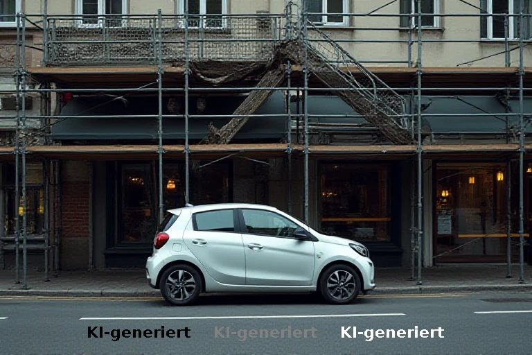 Carsharing-Unfall: Gerüstinstabilität zwingt zur Räumung von Gastronomiebetrieben