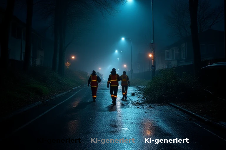 Chaos nach Extremwetter: Einsatzkräfte kämpfen mit Dunkelheit und Trümmern