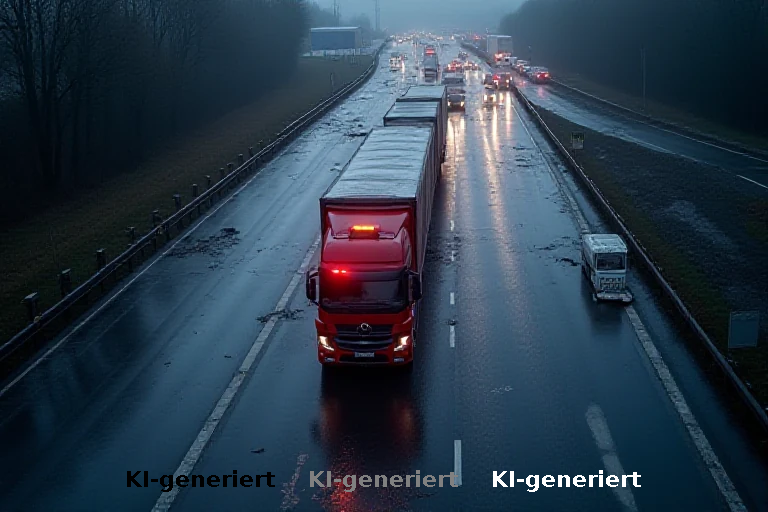 Doppelunfall mit Viehtransporter sperrt A1 Richtung Hamburg