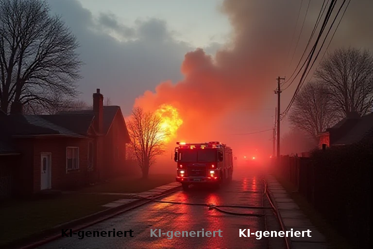 Drei Holzhäuser in Nieuwegein durch Brand teilweise eingestürzt
