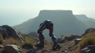 Exoskelett rettet erschöpfte Wanderin am Tafelberg