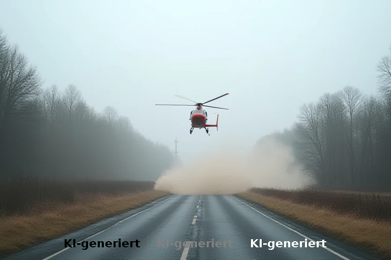 Fahrradfahrer auf falscher Seite: Schwerer Unfall in Ecknach mit Hubschrauber-Einsatz