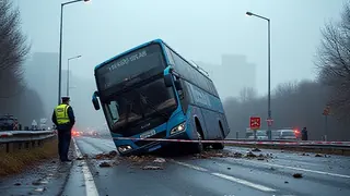 Fatale Kippung: Reisebus verunglückt auf A96 bei Buchloe