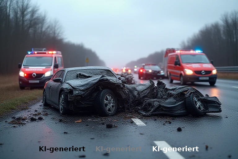 Fatale Kollision bei Überholversuch in Niedersachsen: Fünf Schwerverletzte