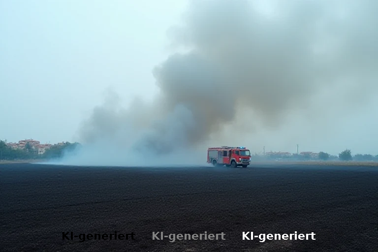 Feldbrand in Katalonien: Traktorfeuer gelöscht, Wohngebiet verschont