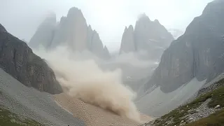 Felsabgang in den Dolomiten: Staubentwicklung behindert Luftrettung