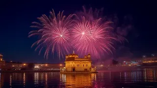Festliches Feuerwerk in Amritsar: Gedenken an den achten Sikh-Guru