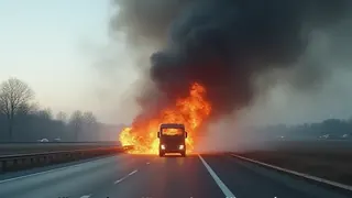 Feuer auf der Autobahn: Wer profitiert von der Inszenierung des Unfalls?