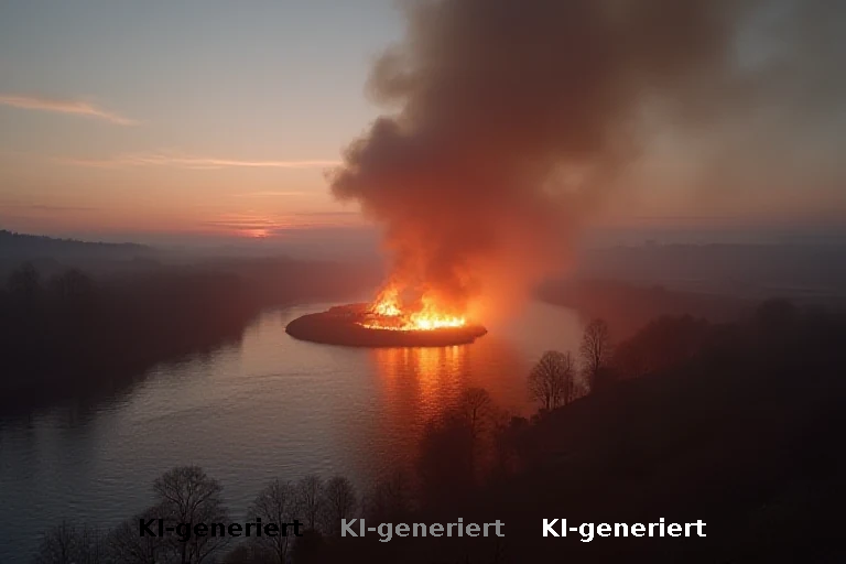 Feuer auf Mannheimer Insel: Warnung vor anhaltender Brandgefahr in der Region