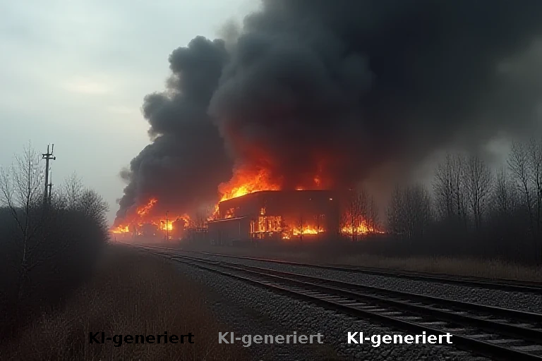Feuer in Horst: Zugverkehr durch Großbrand lahmgelegt