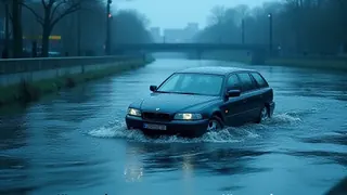 Flucht vor Kontrolle: Auto im Fluss versenkt