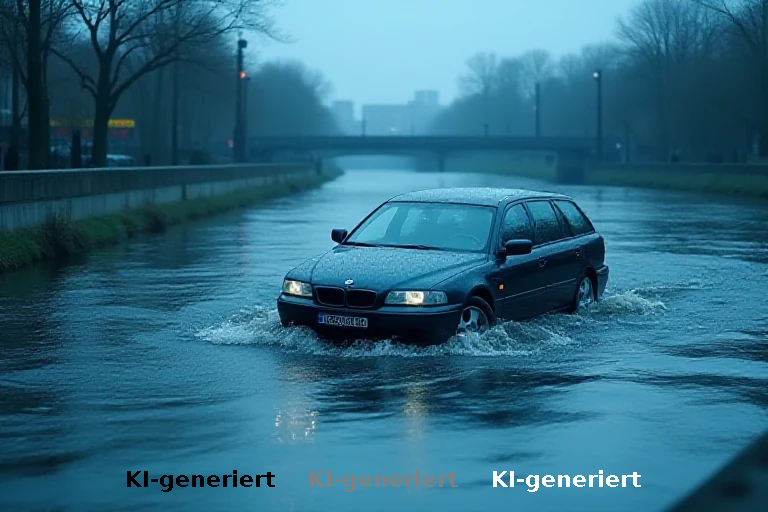 Flucht vor Kontrolle: Auto im Fluss versenkt