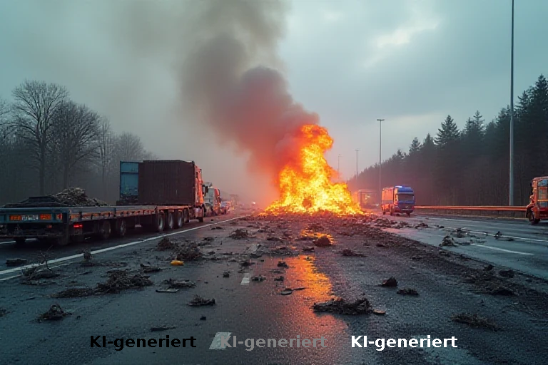Gefahrgut-Transport auf der A1 endet in Detonation
