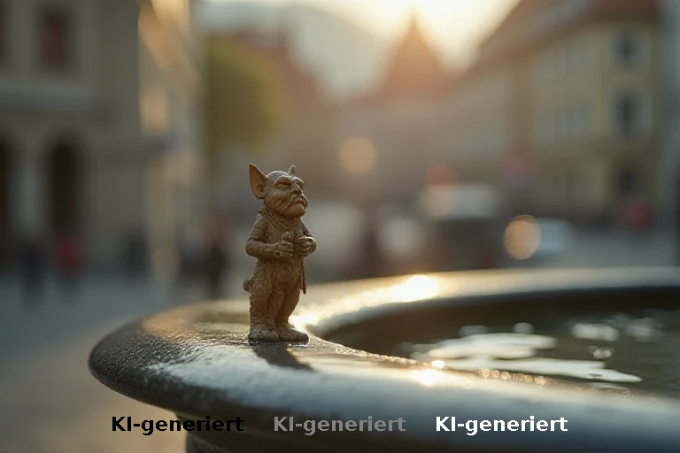 Geheimer Kobold am Münchner Brunnen: Guerilla-Kunst oder städtische Inszenierung?