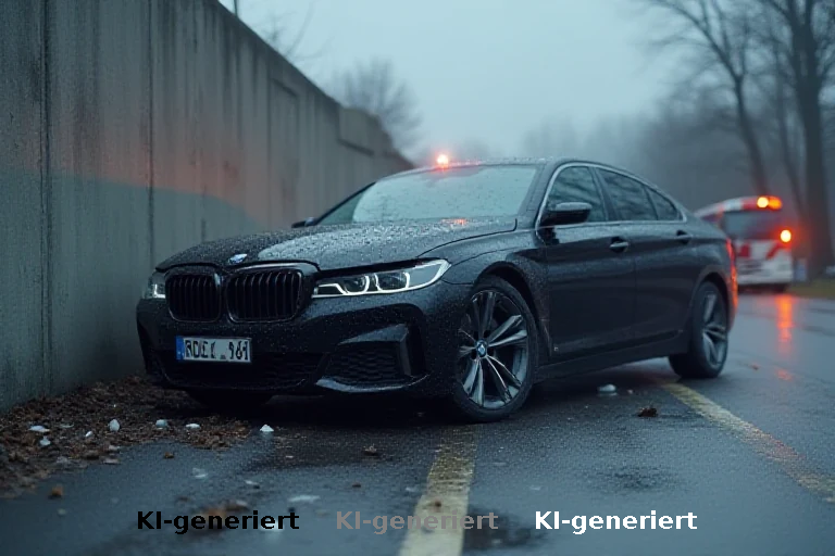 Geschwindigkeitsdelikt mit Folgen: BMW prallt in Heretsried gegen Mauer
