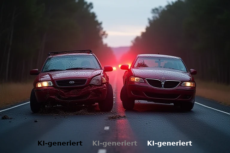 Gleichzeitiges Überholen führt zu Kollision auf Landesstraße