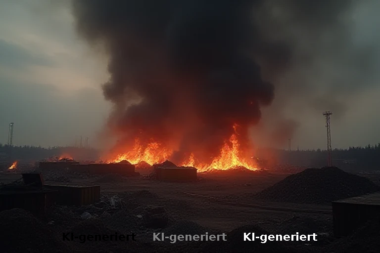 Großbrand in Entsorgungsanlage: Gefahr durch giftige Rauchwolke?