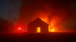 Großbrand in leerem Stall: Feuerwehr kämpft in Lübben gegen Flammen