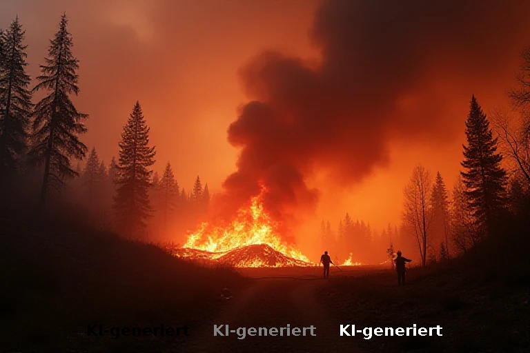 Großbrand in Sonsbeck: Feuerwehr bekämpft Waldfeuer auf 75.000 Quadratmeter