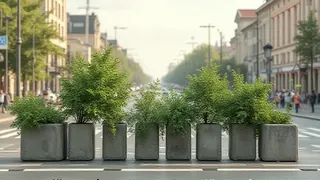 Grüne Barrikaden als Zeichen zivilen Ungehorsams in Berlin
