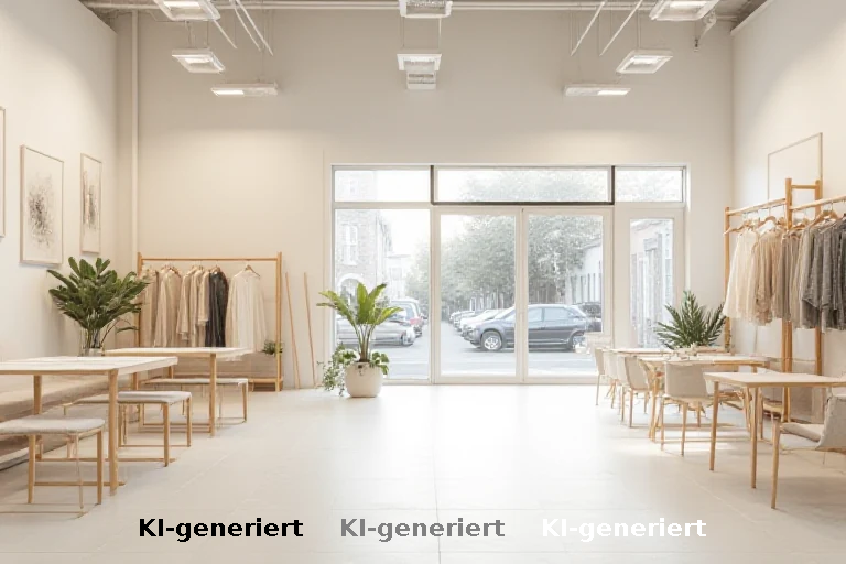 Hybrider Geschäftsraum in Aichach: Caf , Textilhandel und Galerie unter einem Dach