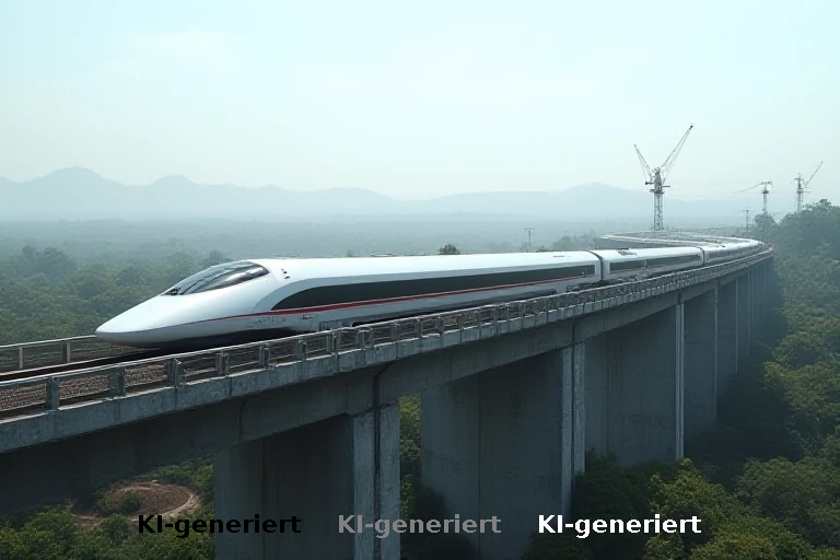 Indiens Hochgeschwindigkeitsbahn: Baufortschritt auf der Strecke zwischen Ahmedabad und Mumbai