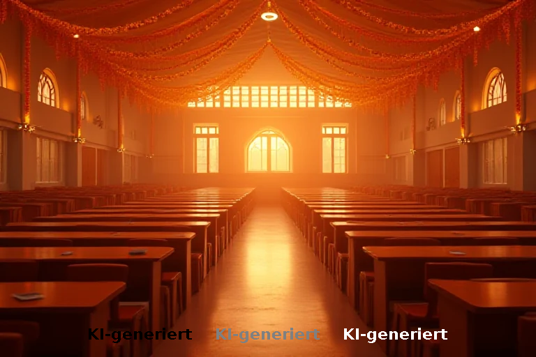 Indiens Regierungschef bei festlicher Begegnung mit Schülern