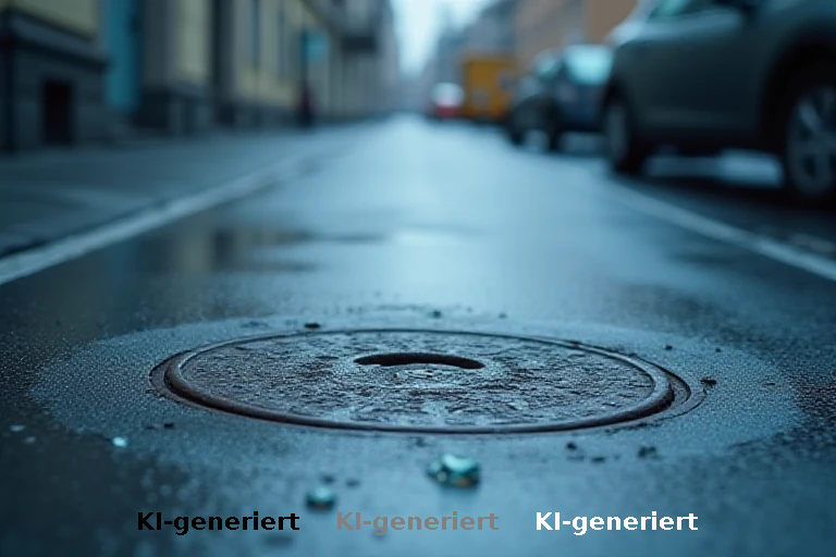 Kanalschachtdeckel als Wurfgeschoss: Sachbeschädigung in Buch