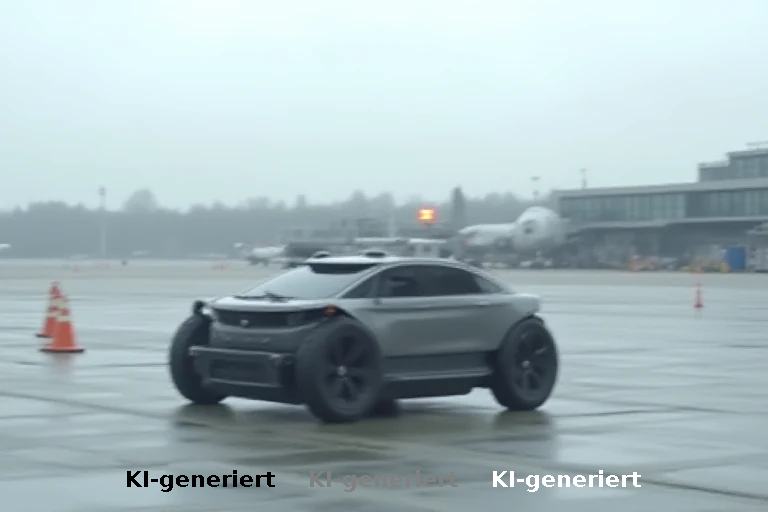 KI-Fahrzeug testet automatische Vorfeldkontrolle am Berliner Flughafen