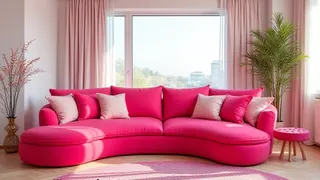 Kicki Yang Zhang: Make-up-Artistin zeigt ihre bunte Wohnung mit der Couch wie einer riesigen Himbeere