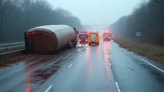 Klärschlamm-Katastrophe auf der A7: Vollsperrung durch Lkw-Unfall