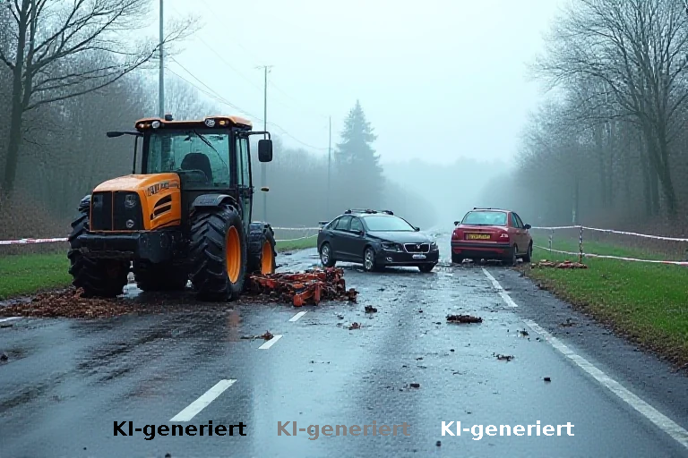 Kollision mit Mähfahrzeug in Schelklingen: Drei Fahrzeuge zerstört, keine Verletzten